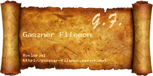 Gaszner Filemon névjegykártya